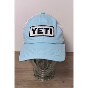 YETI Cooler Trucker Hat Light Blue Mesh‎ Back Snapback Adjustable Outdoor Unisex